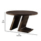 Hols Dining Table | 54" Espresso Brown Wood Top | Angled Pedestal Legs