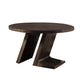 Hols Dining Table | 54" Espresso Brown Wood Top | Angled Pedestal Legs