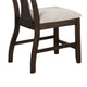 Hols Side Dining Chair Set of 2 | Espresso Brown Wood Slatted Back | White Fabric BM339381
