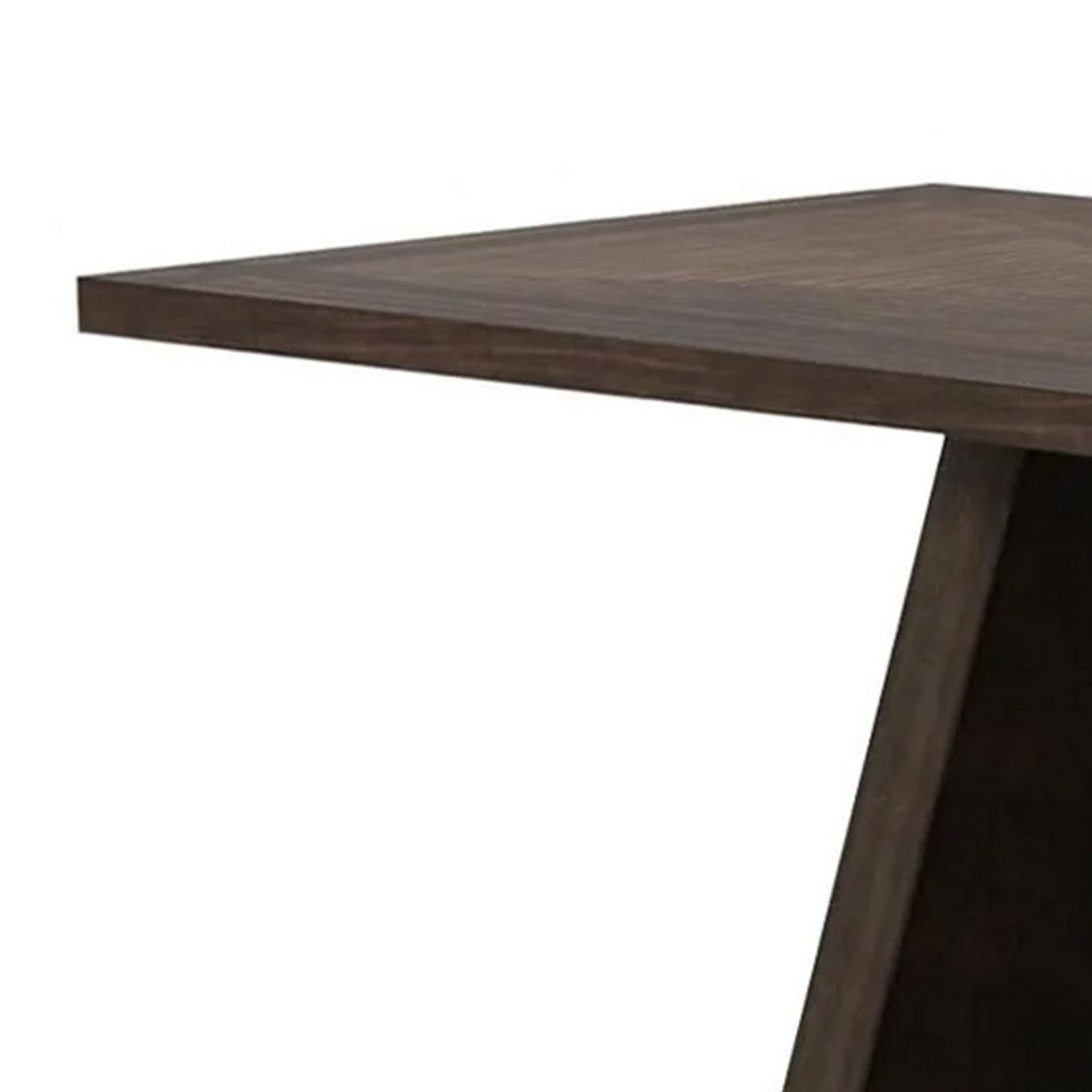 Hols Dining Table | 72" Espresso Brown Wood Top | Angled Pedestal Legs