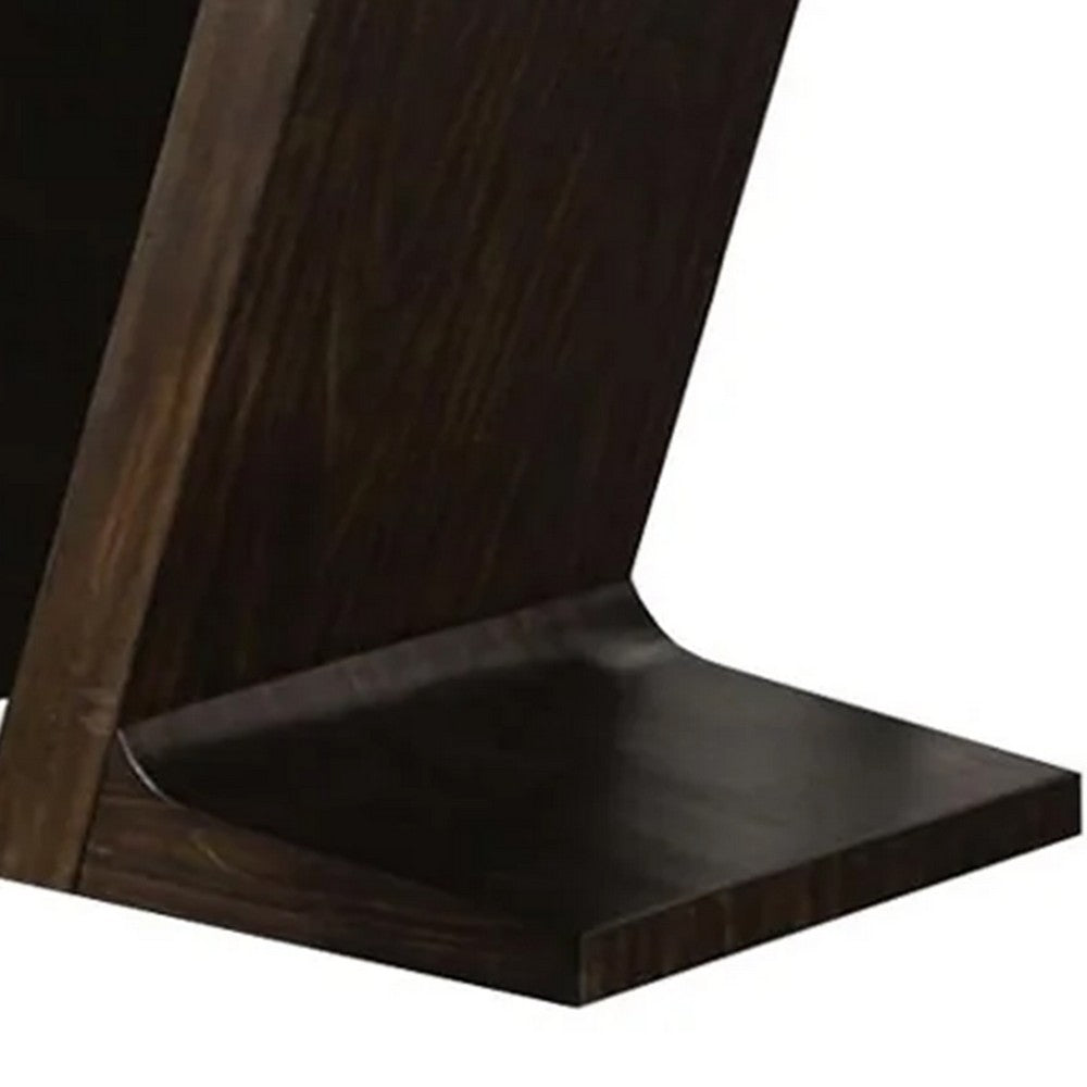 Hols Dining Table | 72" Espresso Brown Wood Top | Angled Pedestal Legs