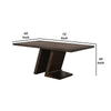 Hols Dining Table | 72" Espresso Brown Wood Top | Angled Pedestal Legs