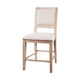 Ellon Counter Chair Set of 2 | Distressed Natural Brown Wood Cream Fabric BM339383