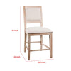 Ellon Counter Chair Set of 2 | Distressed Natural Brown Wood Cream Fabric BM339383