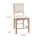 Ellon Counter Chair Set of 2 | Distressed Natural Brown Wood Cream Fabric BM339383