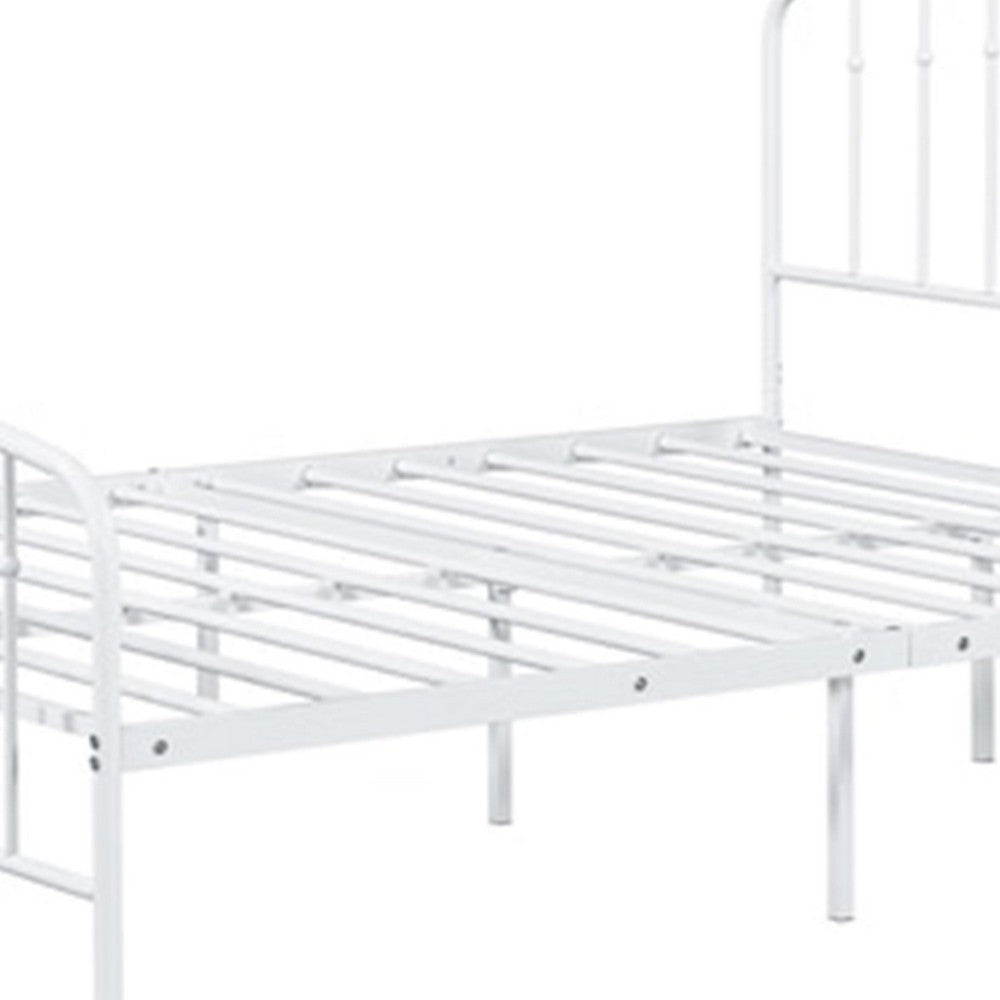 Nix Full Size Bed | Classic Spindle Headboard & Footboard | White Metal BM339384