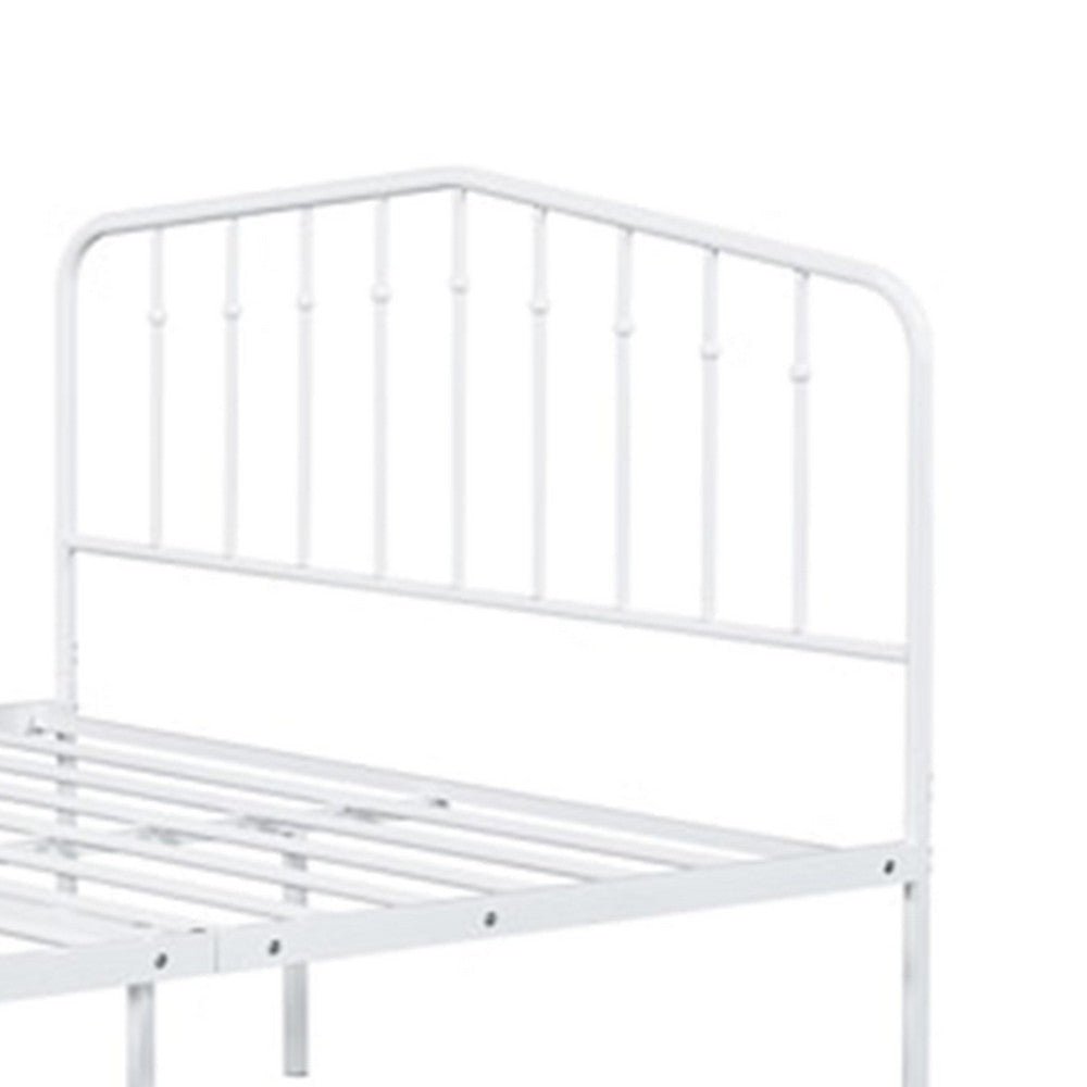 Nix Full Size Bed | Classic Spindle Headboard & Footboard | White Metal BM339384