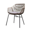 Niya Outdoor Patio Chair Set of 4 | Natural Brown Rattan | Black Steel BM339386