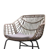 Niya Outdoor Patio Chair Set of 4 | Natural Brown Rattan | Black Steel BM339386