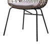 Niya Outdoor Patio Chair Set of 4 | Natural Brown Rattan | Black Steel BM339386