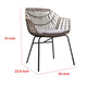 Niya Outdoor Patio Chair Set of 4 | Natural Brown Rattan | Black Steel BM339386