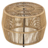 Zyan Outdoor Coffee Table | 22" Natural Brown Rattan Wicker | Steel Frame