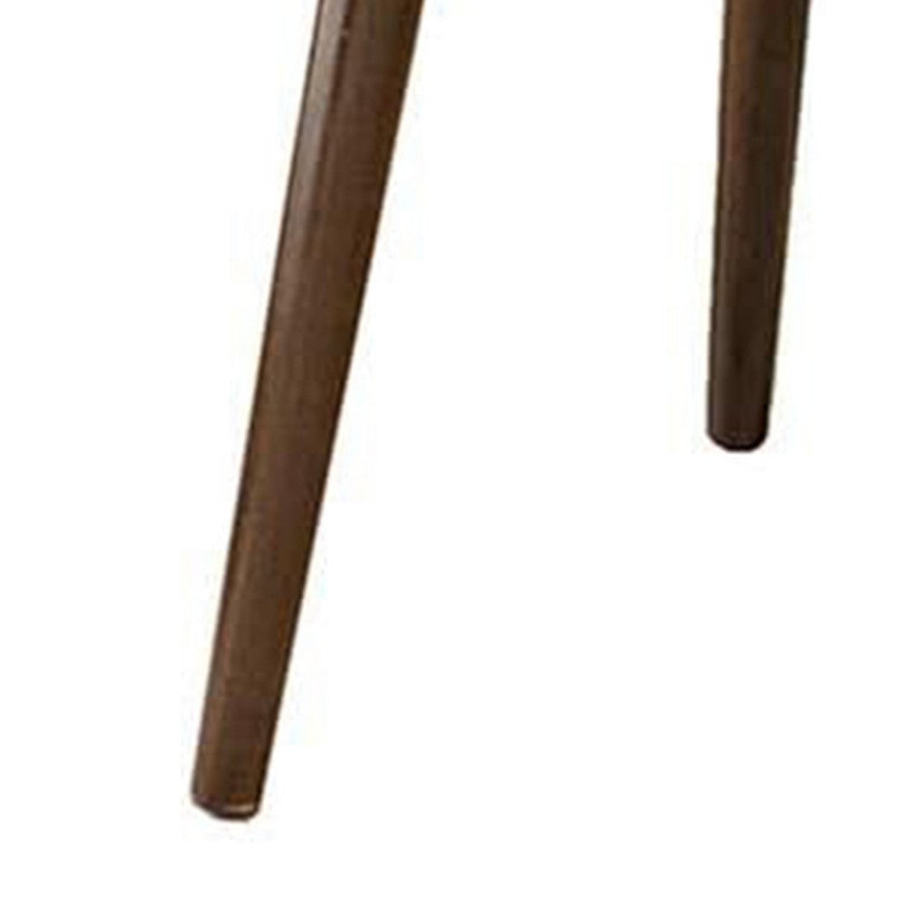 Ary Side End Table | 24’’ Round Walnut Brown Wood Top | Angled Legs BM339388