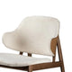 Biny Accent Chair | Winged Back Beige Boucle Fabric | Walnut Brown Wood BM339389