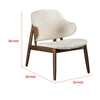 Biny Accent Chair | Winged Back Beige Boucle Fabric | Walnut Brown Wood BM339389