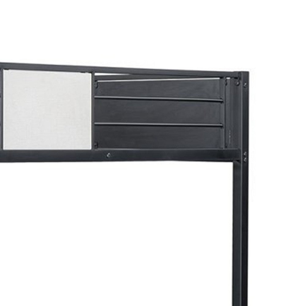 Mely Full over Full Bunk Bed | Attached Side Ladder | Black White Metal BM339393