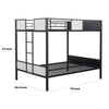 Mely Full over Full Bunk Bed | Attached Side Ladder | Black White Metal BM339393