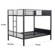 Mely Full over Full Bunk Bed | Attached Side Ladder | Black White Metal BM339393