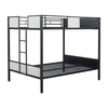 Mely Full over Full Bunk Bed | Attached Side Ladder | Black White Metal