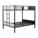 Mely Full over Full Bunk Bed | Attached Side Ladder | Black White Metal