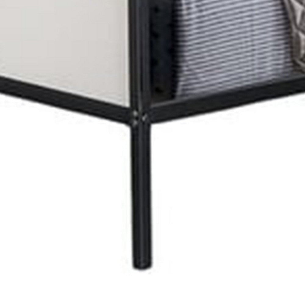 Mely Twin over Full Bunk Bed | Attached Side Ladder | Black & White Metal BM339395