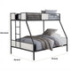 Mely Twin over Full Bunk Bed | Attached Side Ladder | Black & White Metal BM339395