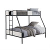 Mely Twin over Full Bunk Bed | Attached Side Ladder | Black & White Metal