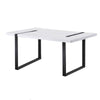 Alz Dining Table | 66" White High Gloss Top | Modern Sleek Black Frame