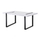 Alz Dining Table | 66" White High Gloss Top | Modern Sleek Black Frame
