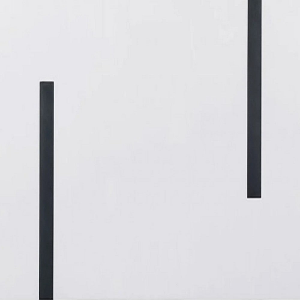 Alz Dining Table | 66’’ White High Gloss Top | Modern Sleek Black Frame BM339396