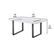Alz Dining Table | 66" White High Gloss Top | Modern Sleek Black Frame