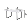 Alz Dining Table | 66’’ White High Gloss Top | Modern Sleek Black Frame BM339396