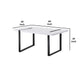 Alz Dining Table | 66’’ White High Gloss Top | Modern Sleek Black Frame BM339396