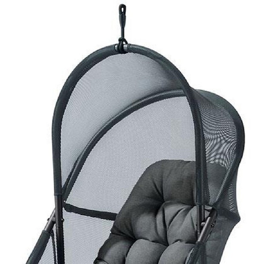 Bery Patio Hanging Swing Chair | Cushioned Dark Gray Mesh BM339398