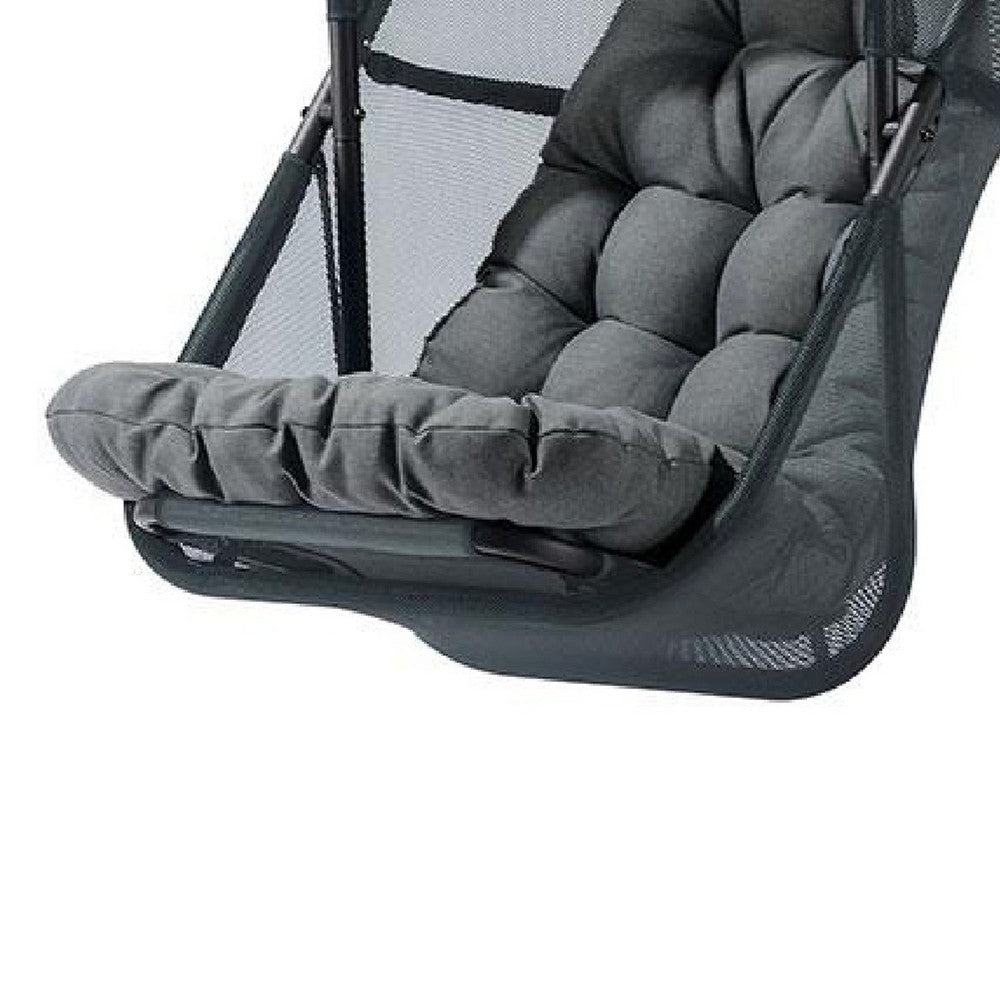 Bery Patio Hanging Swing Chair | Cushioned Dark Gray Mesh BM339398