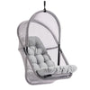 Bery Patio Hanging Swing Chair | Cushioned Light Gray Mesh