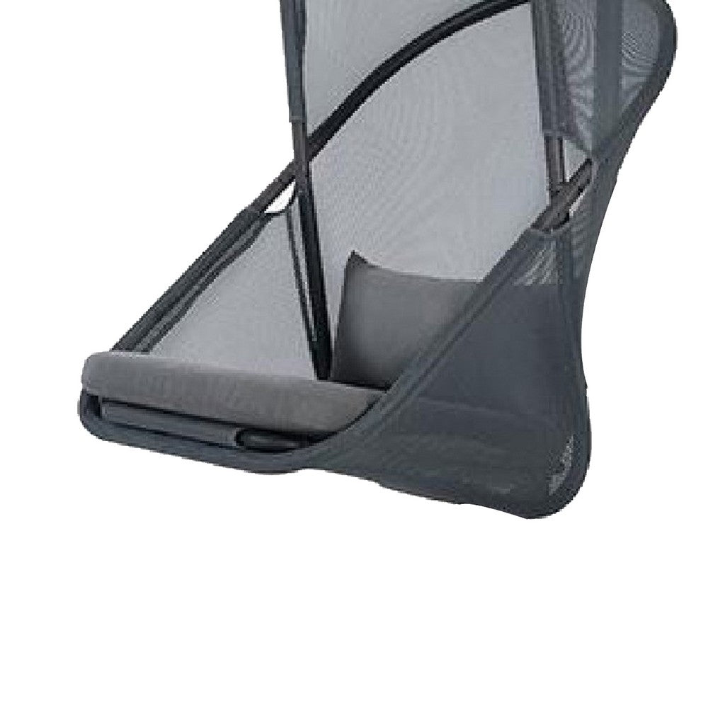 Cery Outdoor Hanging Swing Chair | Cushioned Dark Gray Mesh