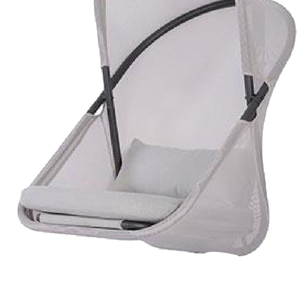 Cery Outdoor Hanging Swing Chair | Cushioned Light Gray Mesh