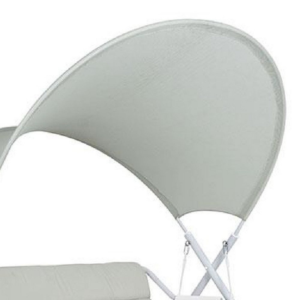 Diz Outdoor Hanging Double Swing Sofa Chair | White Powder Coated Steel