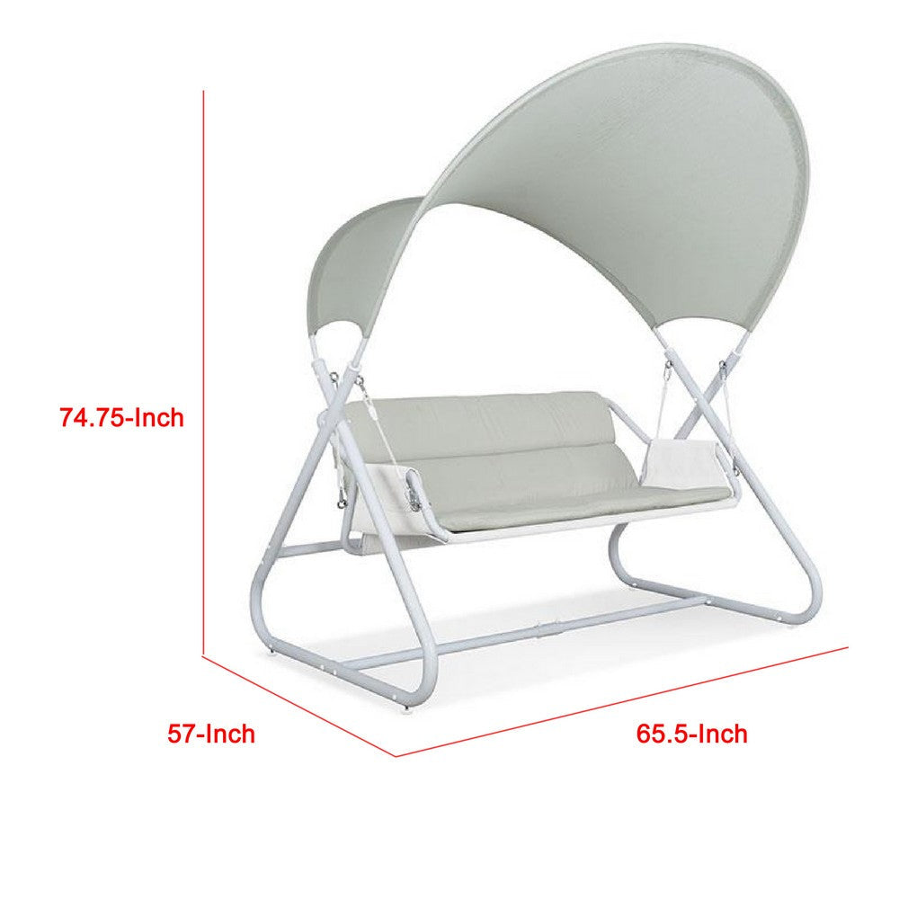 Diz Outdoor Hanging Double Swing Sofa Chair | White Powder Coated Steel
