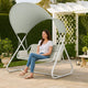 Diz Outdoor Hanging Double Swing Sofa Chair | White Powder Coated Steel