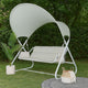 Diz Outdoor Hanging Double Swing Sofa Chair | White Powder Coated Steel