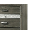 Lito Tall Dresser Chest | 4 Drawers w 1 Jewelry Tray | Glam Silver | Gray BM339403