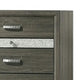 Lito Tall Dresser Chest | 4 Drawers w 1 Jewelry Tray | Glam Silver | Gray BM339403