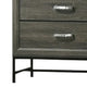 Lito Tall Dresser Chest | 4 Drawers w 1 Jewelry Tray | Glam Silver | Gray BM339403