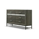 Lito Wide Dresser | 6 Drawers w 2 Jewelry Trays | Glam Silver | Gray BM339404