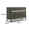Lito Wide Dresser | 6 Drawers w 2 Jewelry Trays | Glam Silver | Gray BM339404