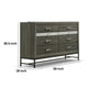 Lito Wide Dresser | 6 Drawers w 2 Jewelry Trays | Glam Silver | Gray BM339404