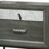 Lito 25’’ Nightstand | 1 Drawer & Jewelry Tray | Glam Silver | Gray BM339405