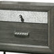 Lito 25’’ Nightstand | 1 Drawer & Jewelry Tray | Glam Silver | Gray BM339405